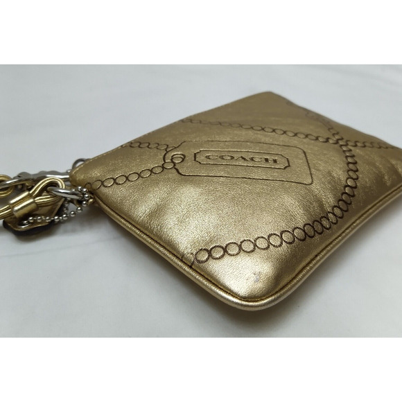 Coach Metallic Gold Zipper Closure Wristlet - Coin Wallet - Picture 7 of 11